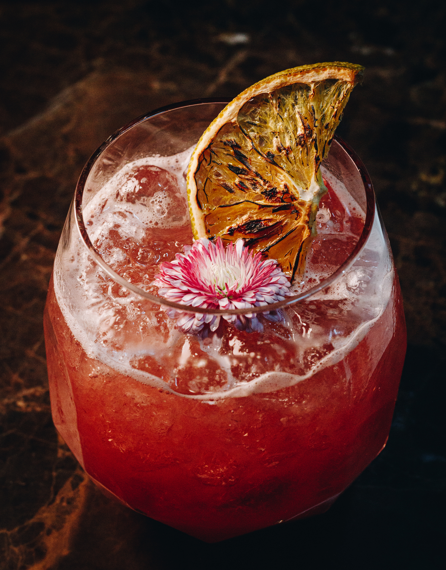 Hibiscus cocktail with citrus