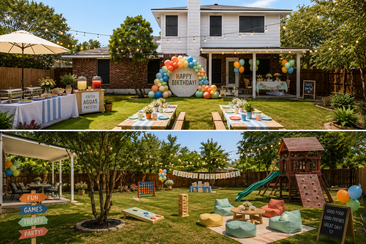 Austin UrbanScape - Birthday party setup collage